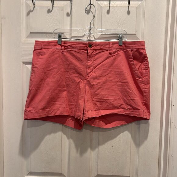 Old Navy Women Size 18 Everyday Shorts Mid Rise Cotton Pink 4” Inseam - Picture 1 of 5